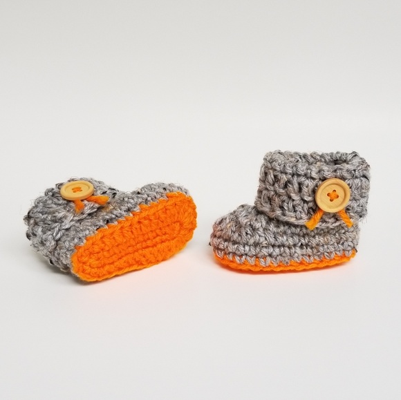Autumn Pumpkin Baby Booties Newborn NWT - Picture 3 of 6